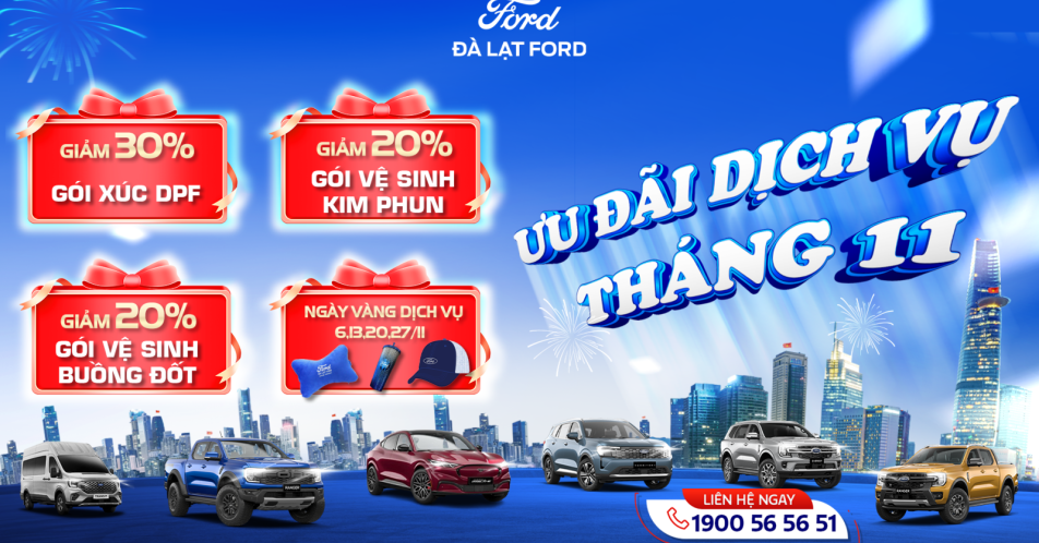 THÁNG 11 – ƯU ĐÃI DỊCH VỤ FORD HẤP DẪN