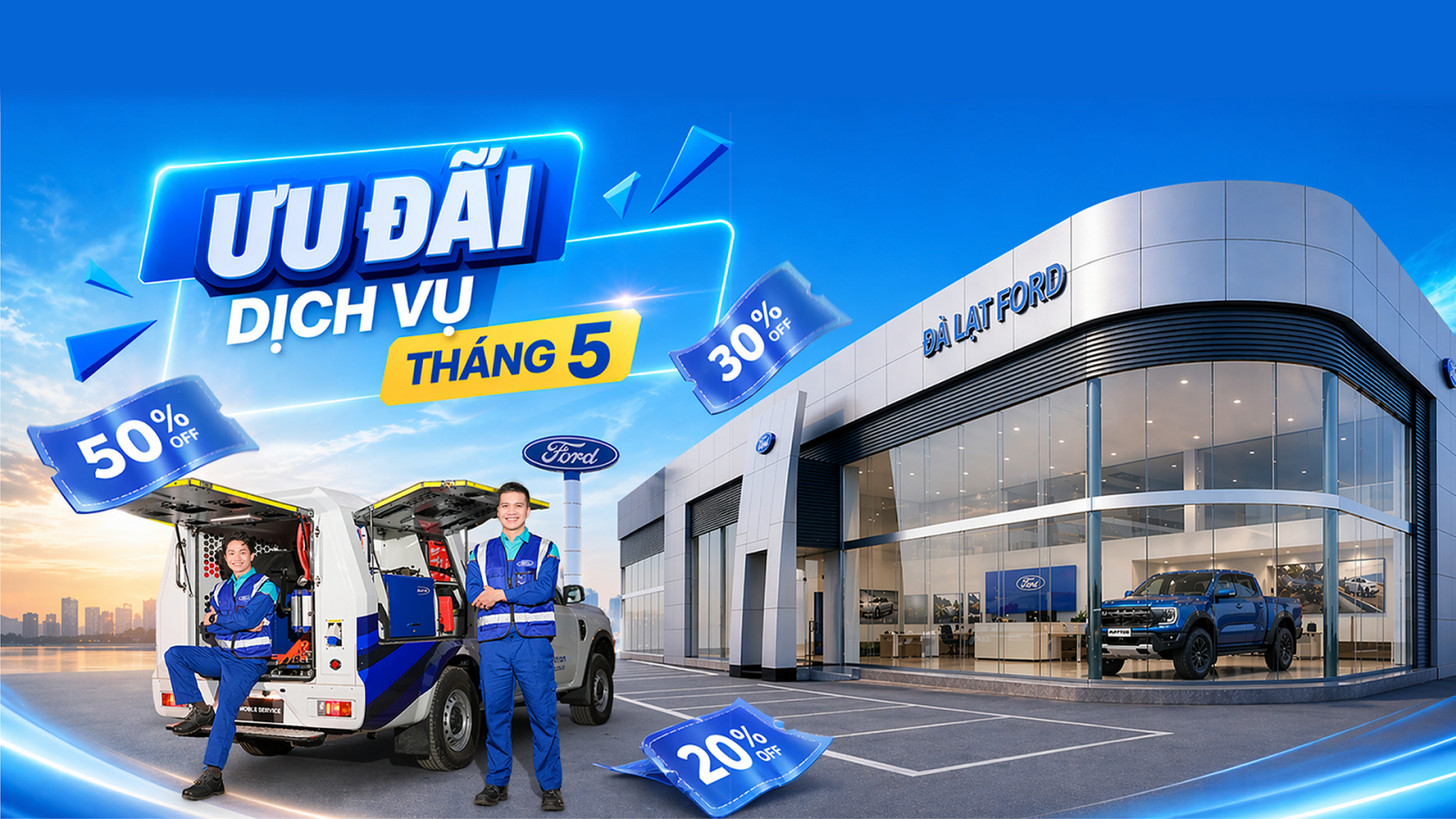 Ưu Đãi Dịch Vụ Tháng 5 – Chăm Xe Cực Đã, Giá Cực Ưu Đãi