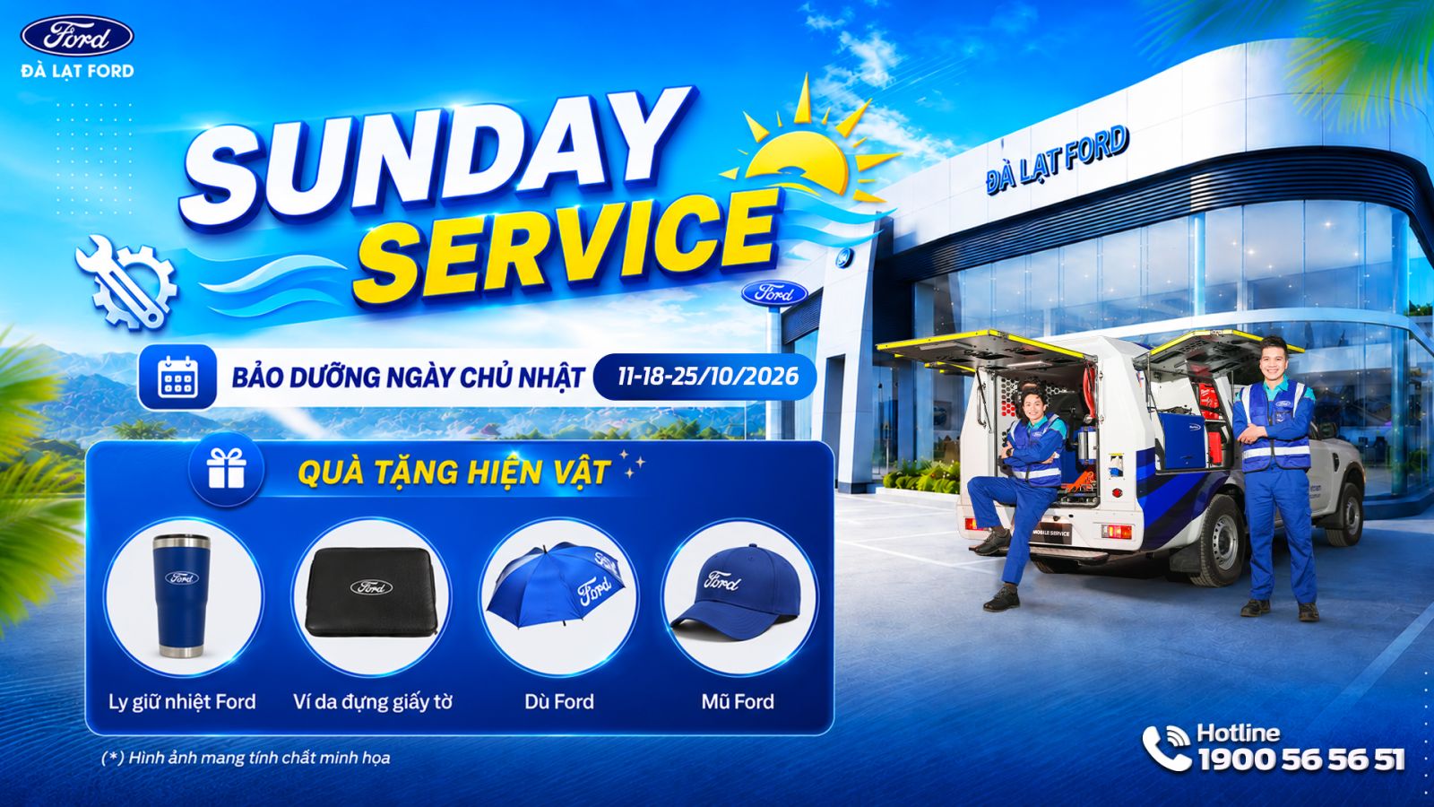 SUNDAY SERVICE: CHƯƠNG TRÌNH BẢO DƯỠNG XE FORD NGÀY CHỦ NHẬT TẠI ĐÀ LẠT FORD