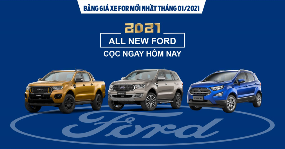 Bảng giá xe Ford mới nhất tháng 01/2021 tại Đà Lạt Ford