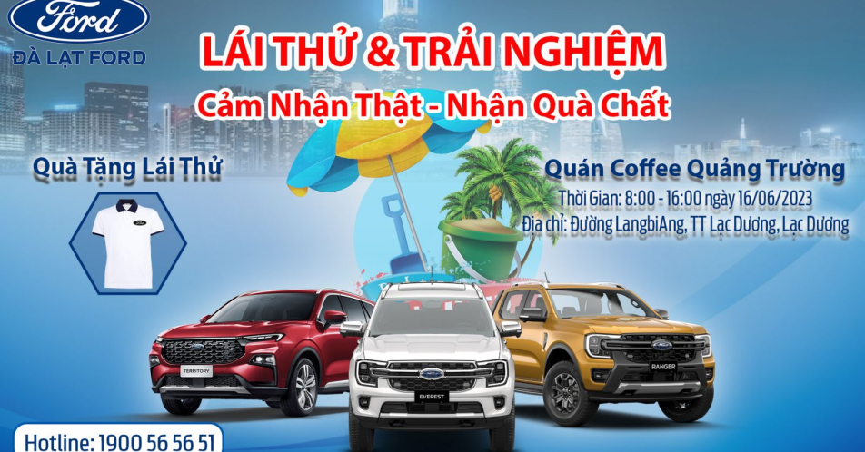 Chương Trình Lái Thử & Trải Nghiệm Xe Ford Ngày 16/06/2023