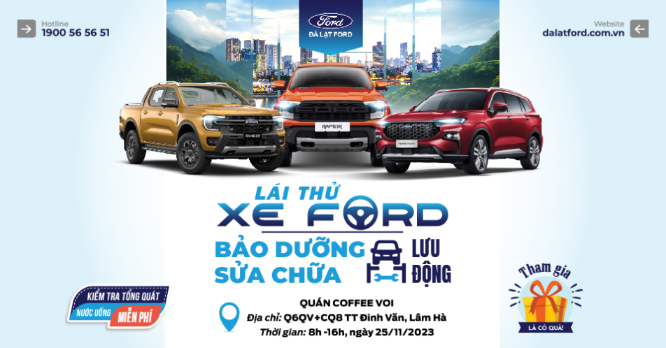 Trải Nghiệm Lái Thử Xe Ford và Dịch Vụ Bảo Dưỡng Lưu Động Đặc Biệt tại Quán Coffee Voi, Lâm Hà